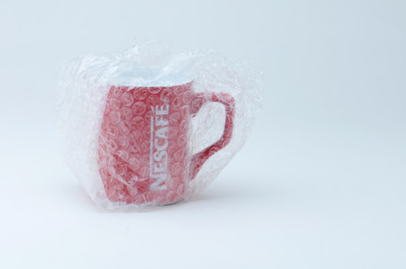 Nestle coffee mug fully wrapped